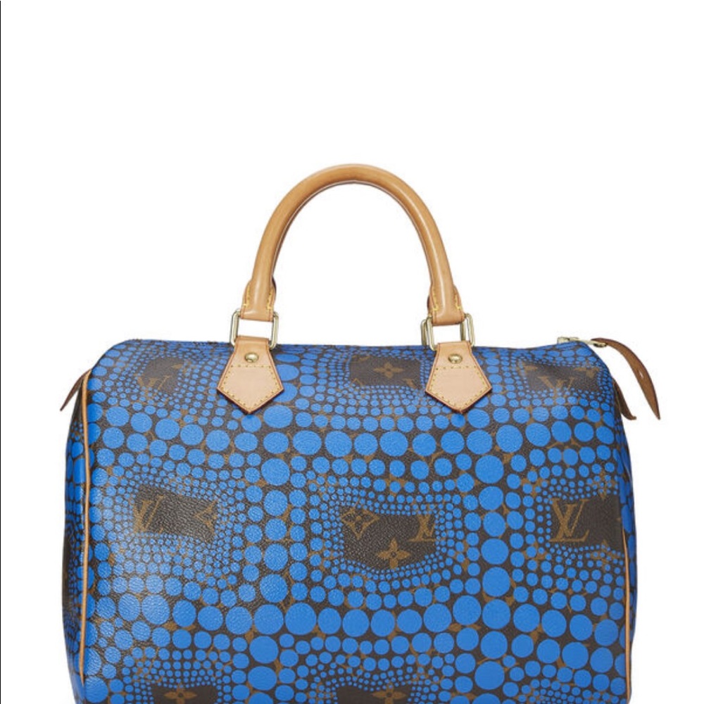 YAYOI KUSAMA X LOUIS VUITTON BLUE MONOGRAM DOTS INFINITY SPEEDY 30
